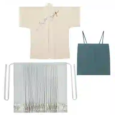 织造司 玉兰吱 长干寺吊带宋抹仿妆花百迭裙古风原创宋制七分袖动物图案汉服 女款