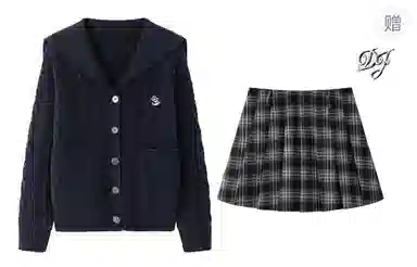 东鲸岁时记 复古港风宽松松弛感长袖上衣格纹时尚高腰半身裙裙装套装 女款