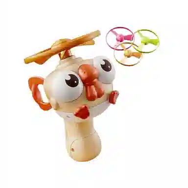 安可托 手拉竹蜻蜓户外运动旋转飞盘 弹射飞碟 玩具