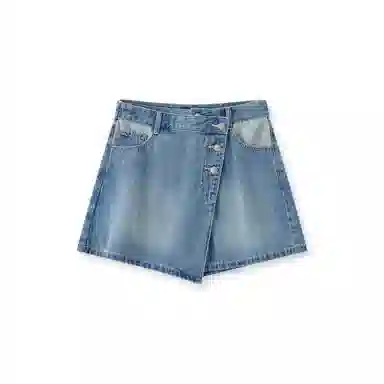 森马 纯色拉链简约牛仔短裤 女款