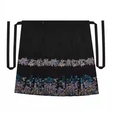 织造司 曲径幽兰 原创立领琵琶袖短袄通勤马面裙秋冬日常明制汉服 女款 黑色