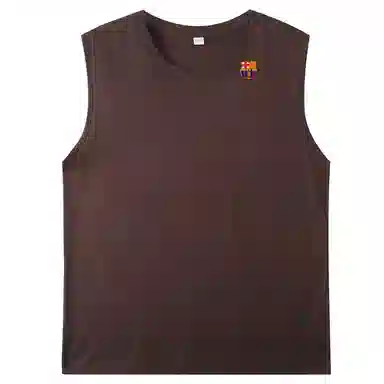 巴塞罗那足球俱乐部 重磅纯棉男士高端精梳棉篮球服加大码无袖背心 男女同款