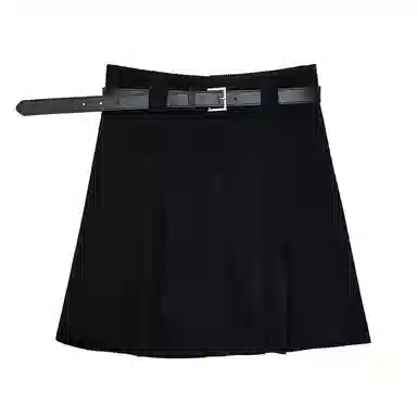 莫代尔 百搭纯色高腰宽松短款半身休闲短裙 女