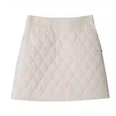 法儿家 小个子高腰菱格宽松休闲短裙 女款