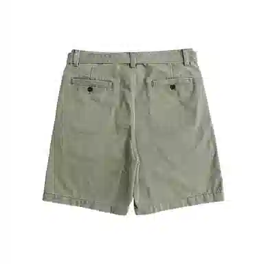 实年服工 单件手作系列 重磅水洗宽松纯色休闲透气五分工装短裤 男款