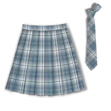 豹了个猫 格子短款高腰宽松百褶裙制服裙装