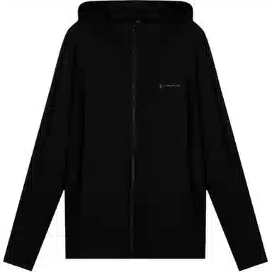 乔丹 纯色拉链连帽百搭 透气耐磨防紫外线防晒服 男款 黑色