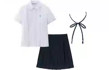 东鲸岁时记 紫川附中纯色短袖衬衫制服套装 女款 紫色  开学季