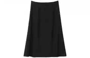 恒源祥 纯色高腰简约百搭休闲长裙 女款 黑色