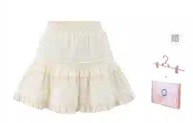 东鲸岁时记 蛋糕小个子半身裙休闲短裙 女款 礼盒装 白色浪漫桃心花边裙