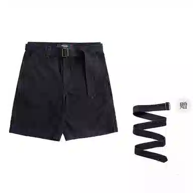 实年服工 单件手作系列 重磅水洗宽松纯色休闲透气五分工装短裤 男款