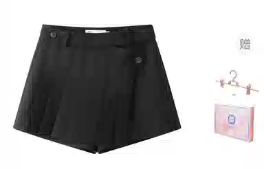 东鲸岁时记 纯色高腰文艺风休闲短裙 女款 黑色