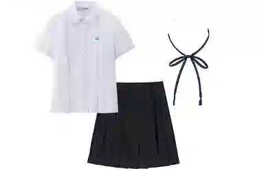 东鲸岁时记 紫川附中纯色短袖衬衫制服套装 女款 紫色  开学季