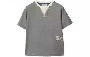 Burberry Two-Tone Cotton T-Shirt LogoT