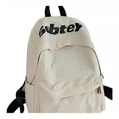 行途 大学生时尚大容量书包高中生旅游轻便大容量电脑背包潮 尼龙 双肩包 男女同款情侣款 黑色/米白色/绿色/桔色/紫色