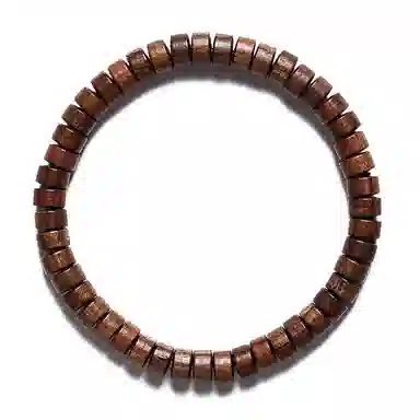 書卓 精工直切药片珠佛珠黑檀木花梨木单圈简约国潮盘玩串 贡木 木作手串 男女同款情侣款