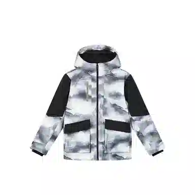 鸿星尔克儿童 潮流保暖舒适百搭羽绒服 冰川白/正黑 青少年