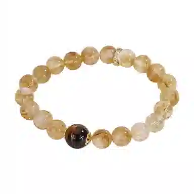 遇点 日进斗金#好运轻奢风精致气质小众高级感设计手饰品天然 黄水晶 手串 女款