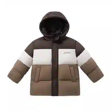 青蛙王子 拼色连帽亲肤羽绒服 青少年