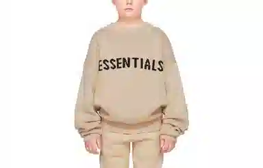 Fear of God Essentials FW21 Kids BeigeLinen Pullover Sweater Logo
