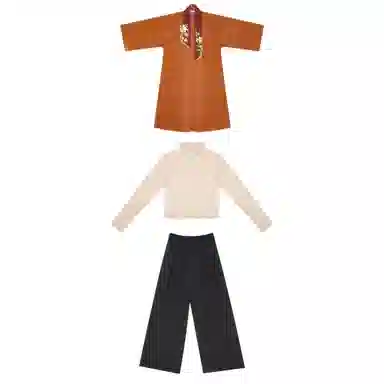 澄悦织造司原创宋制汉服刺绣长褙子曲领套头打底衫改良松紧腰宋裤