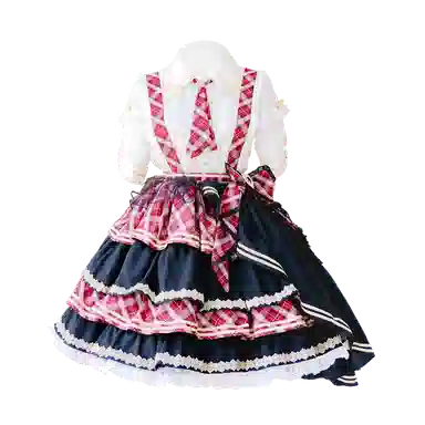 豹了个猫 赤月打歌服洛丽塔法式洋装连衣裙萝莉装 蓝色