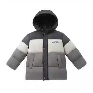 青蛙王子 拼色连帽亲肤羽绒服 青少年