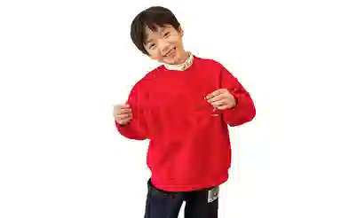 儿童款 左西 圆领国潮加绒加厚长袖卫衣