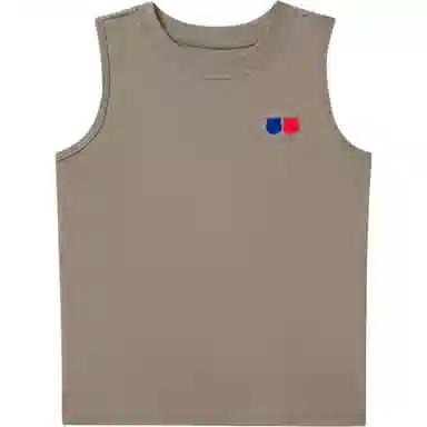 巴塞罗那足球俱乐部 基础款简约纯色徽章印花宽松柔软健身训练休闲百搭圆领弹力无袖背心 男女同款