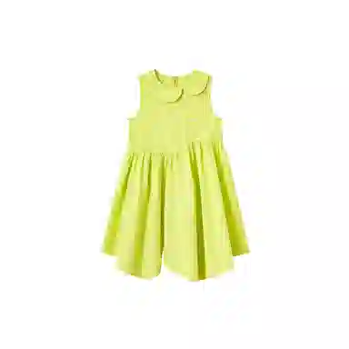 英氏 纯色百搭无袖儿童连衣裙 儿童款 活力绿