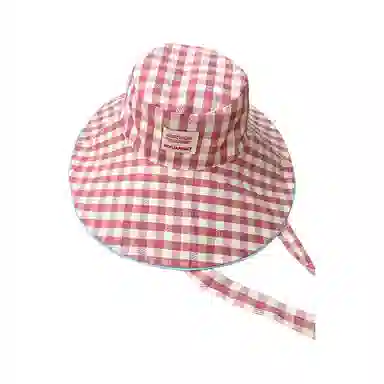 杨同学 格子双面戴格子 涤纶 渔夫帽 女款