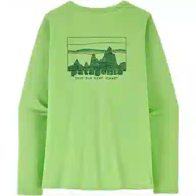 patagonia Women's Long-Sleeved Capilene Cool Daily Graphic Shirt C1logo T
