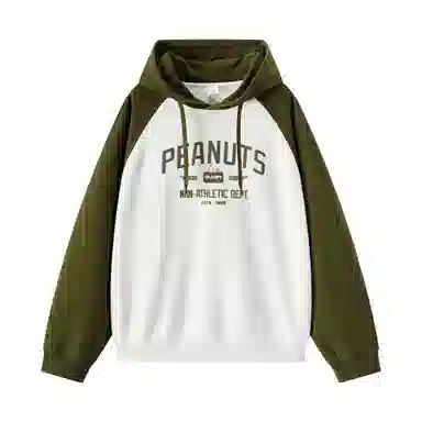 森马 美式复古撞色宽松连帽长袖卫衣 男女同款