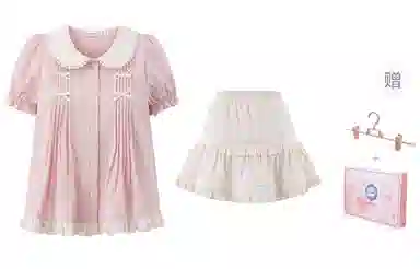 东鲸岁时记 高级感洋气短袖衬衫蛋糕小个子半身裙裙装套装 女款 礼盒装