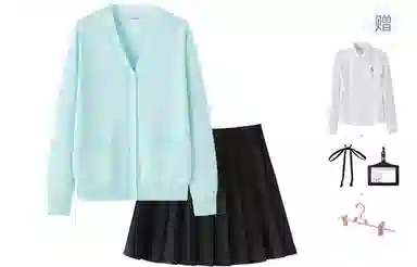 东鲸岁时记 学院风复古高级感显瘦舒适长袖针织衫格子百褶裙制服 女款