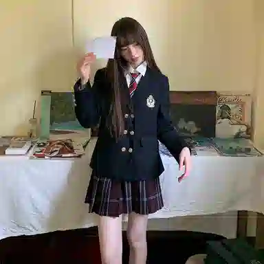 东鲸岁时记 学院风日系短款长袖上衣中腰半身裙制服 女款 礼盒装