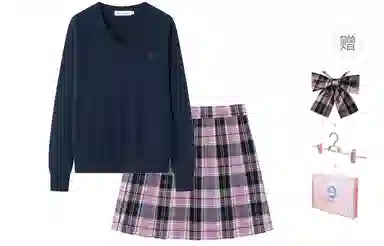 东鲸岁时记 学院风高腰宽松百搭长袖纯色制服 女款 礼盒装 图片色