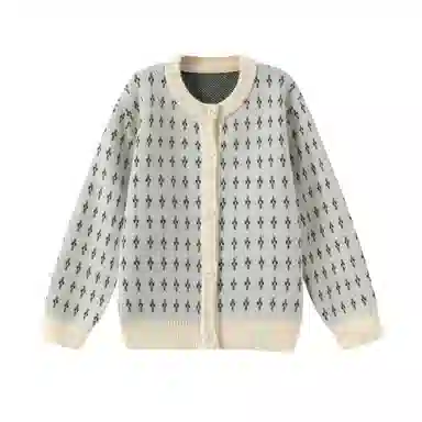 青蛙王子 时尚休闲圆领单排扣长袖毛衣 全色 中小童