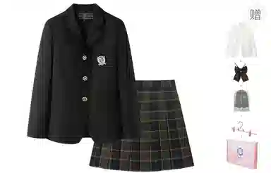 东鲸岁时记 学院风舒适西服简约格子伯克利青藤高校百褶裙制服 女款