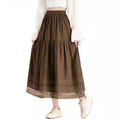 法文箱子 简约通勤纯色休闲长裙 女款