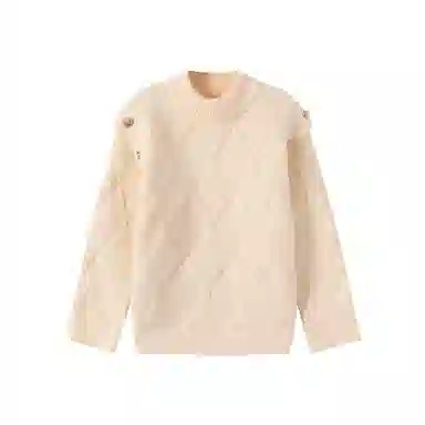 青蛙王子 时尚洋气圆领纯色长袖毛衣 中小童