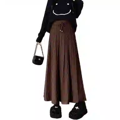 恒源祥 时尚百搭纯色百褶裙休闲长裙 女款