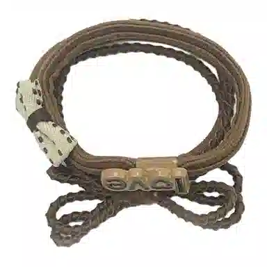 简应舒 波点蝴蝶结简约 亚麻 发圈 男女同款情侣款