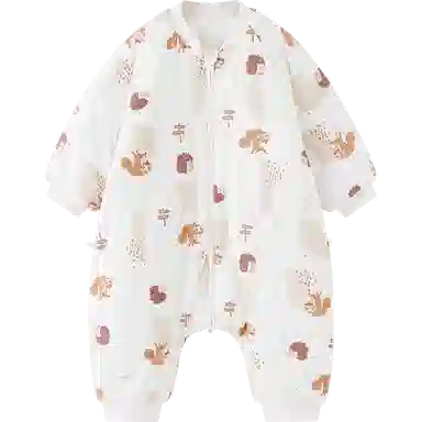 婴儿睡袋冬季宝宝夹棉睡衣分腿连体衣加厚防惊跳防踢被