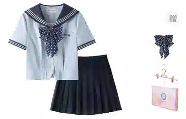 东鲸岁时记 学院风海军领短袖上衣通勤舒适半身裙制服 女款 薄荷绿