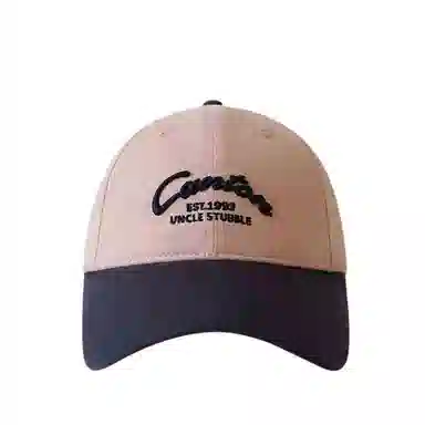 艾佳微 韩版复古小众设计拼色学院风休闲百搭时尚经典款户外遮阳防晒帽显脸小 棉 鸭舌帽 男女同款情侣款