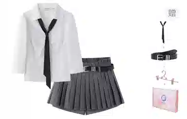 东鲸岁时记 舒适百搭休闲长袖衬衫简约气质纯色短裙制服 女款