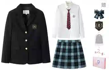 东鲸岁时记 收腰学院风修身西装舒适时尚长袖衬衫半身百褶气质裙子制服 女款