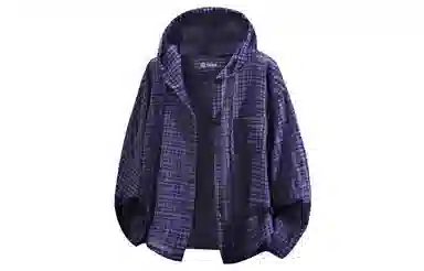 王者荣耀 经典格子宽松舒适肌理感褶皱轻薄防晒青春高颜值小清新无性别百搭潮流时尚夹克外套连帽长袖衬衫 男女同款