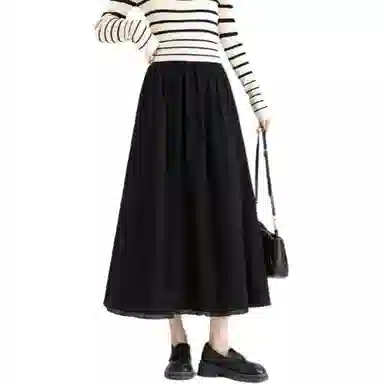 法文箱子 通勤纯色简约休闲长裙 女款